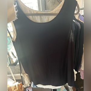 Black and white tie side blouse